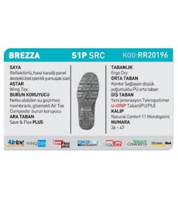 U-Power Brezza S1P SRC Air Toe Süet İş Ayakkabısı