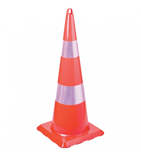 UT5008 90 cm Çift Reflektörlü PVC Trafik Konisi